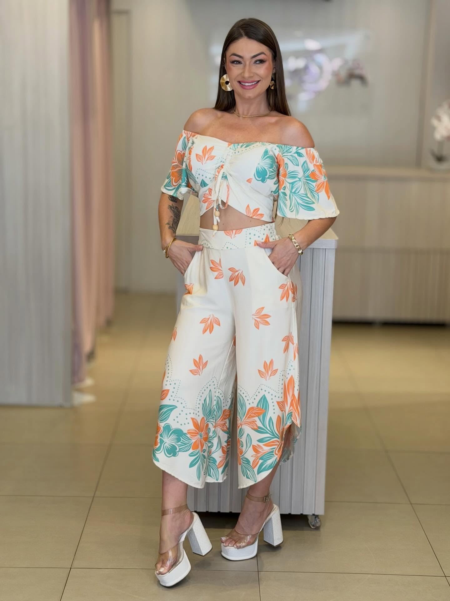 REF112 - Vestido Estampado Biflor